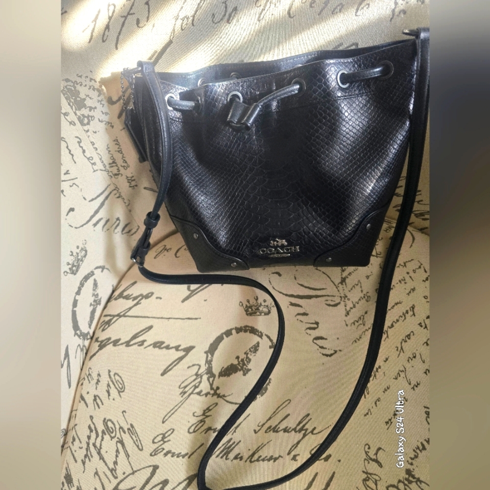 Coach Black Drawstring Crossbody Bag